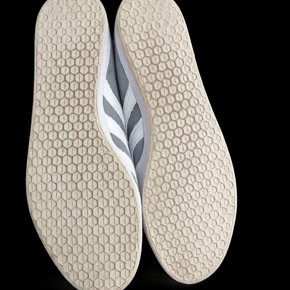 adidas Women's Gray and White Gazelle Sneakers - Picture 3 of 4
